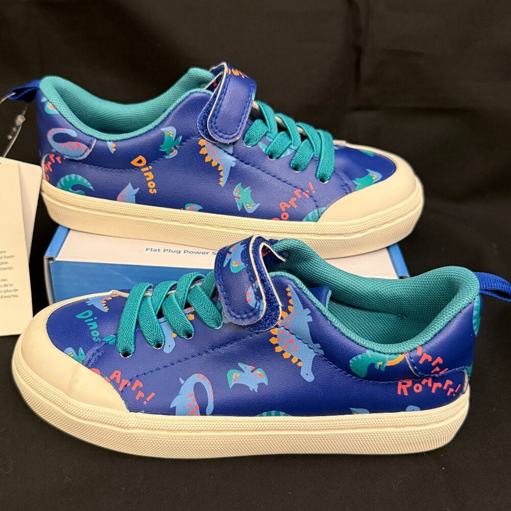 H&M Kids Dinosaur Print Sneakers size 12 Classic Silhouette Blue Toddler shoes